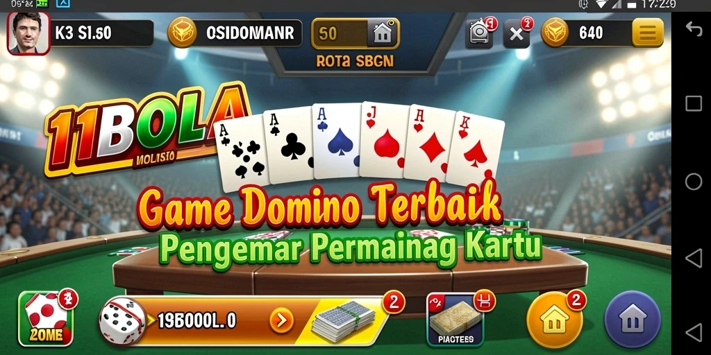 Screenshot gameplay 11BOLA yang menunjukkan aksi seru permainan Domino.