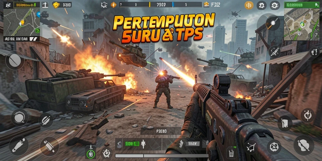 Tampilan gameplay F32 dengan aksi pertempuran yang intens.