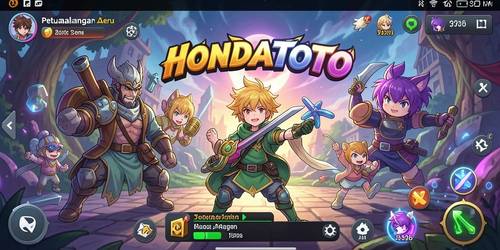 Tampilan gameplay seru HONDATOTO dengan karakter Anime yang menawan.