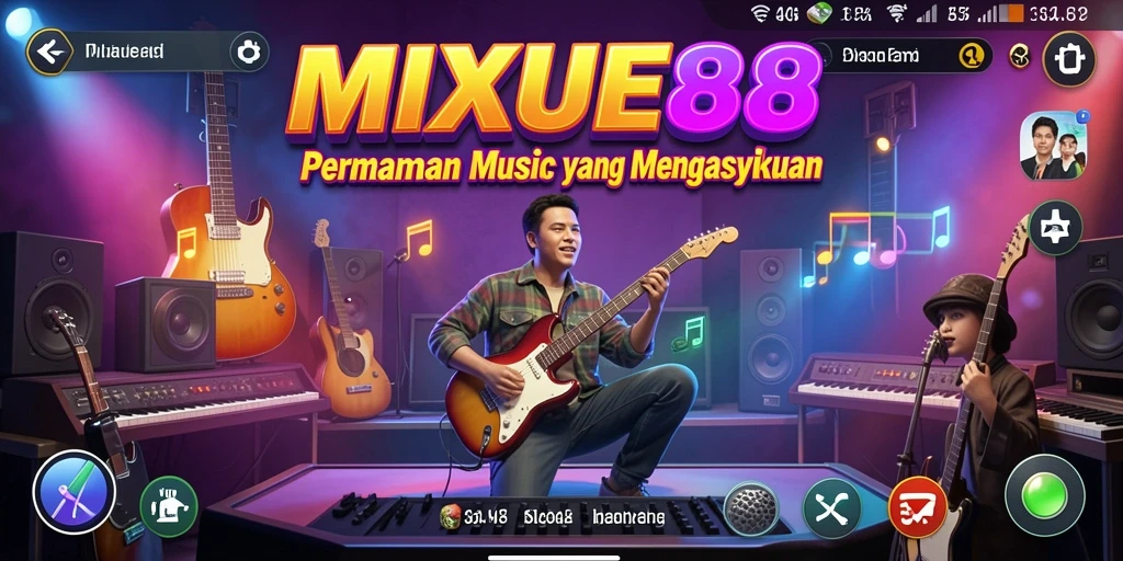 Tampilan gameplay MIXUE88 dengan berbagai pilihan lagu menarik.
