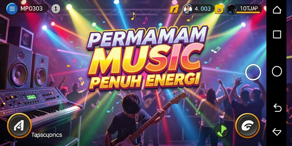 Screenshot utama MPO303 menampilkan gameplay yang menarik dan interaktif dalam permainan musik.