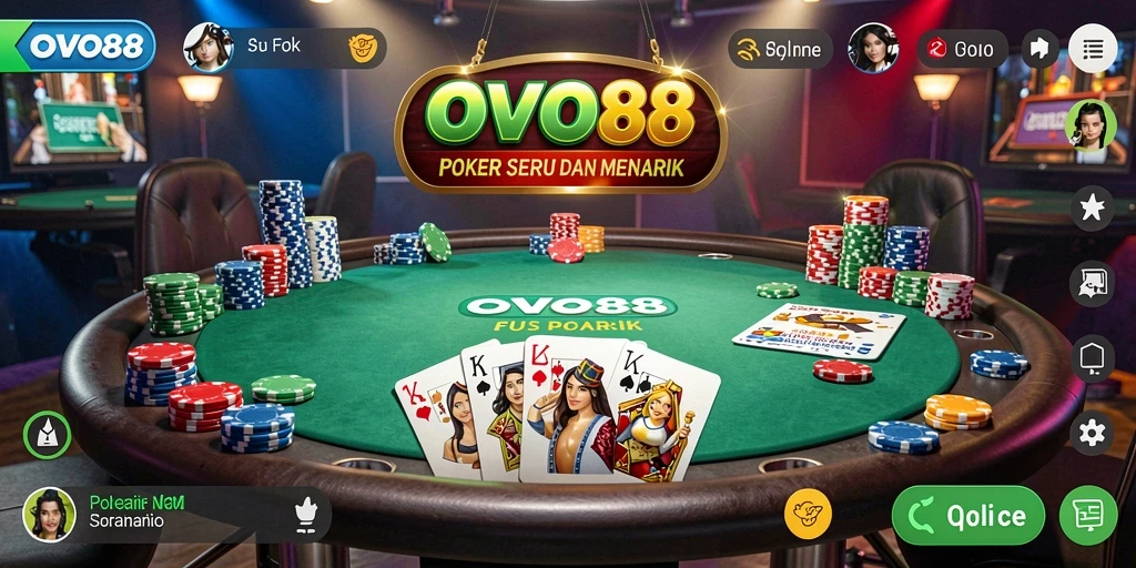 Tampilan gameplay seru OVO88 dalam permainan Poker.