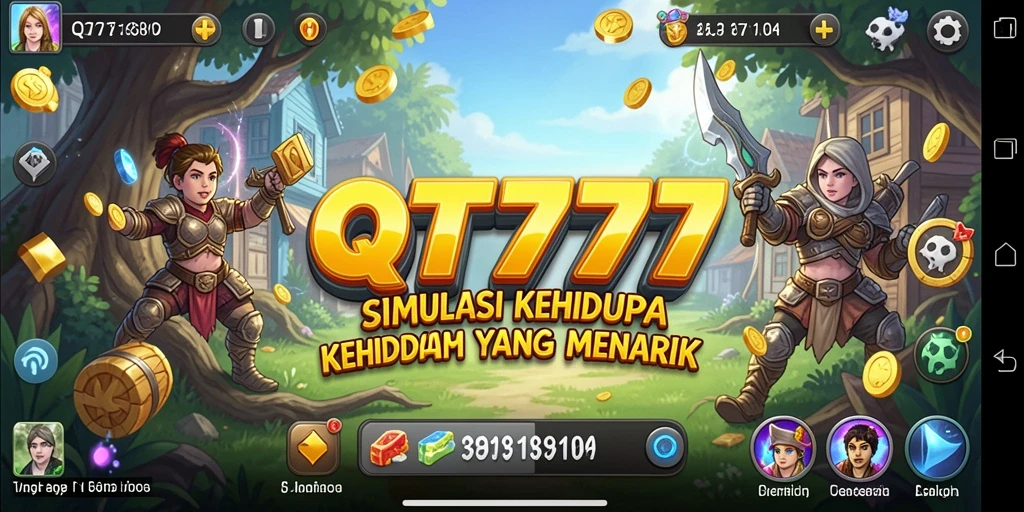 Tangkapan layar QT777 menunjukkan interaksi gameplay yang mendalam dalam simulasi kehidupan.