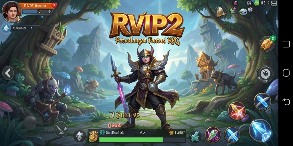 Gambaran utama gameplay RPG yang epik dan mendebarkan.