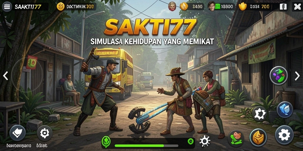 Tangkapan layar SAKTI77 menampilkan gameplay simulasi kehidupan yang interaktif.