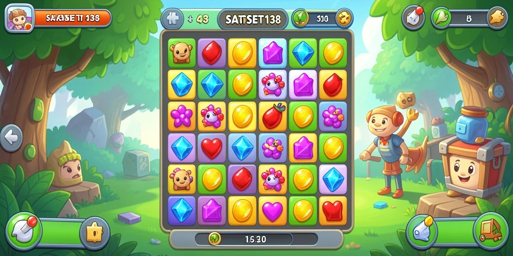 Gameplay seru SATSET138 dengan tantangan Match-3 yang menawan.